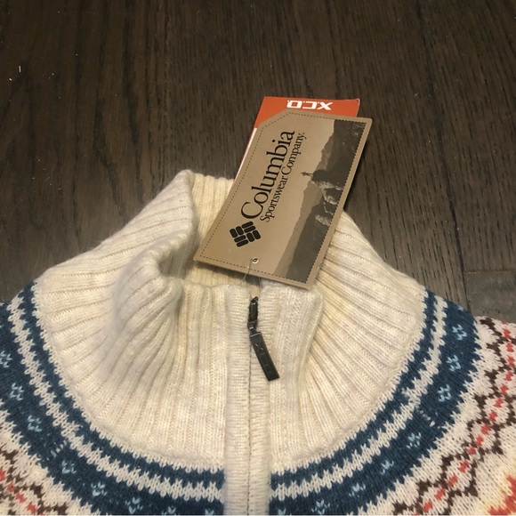 NWT Columbia Serendipity Fairisle Full Zip Women’s Sweater Sz XL Cream/Multi - Picture 3 of 12